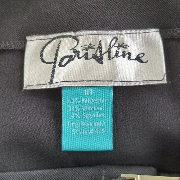 Parisline Vintage Women's Black Straight-Leg Elegant Pants With Rhinestone sz 10 - Picture 7 of 15